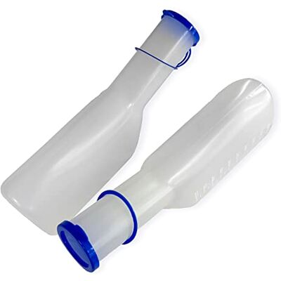 Kozee Komforts Male Urinal Bottle (Pack of 2) – 1 Litre Long Neck Portable Urine Bottle with Secure Lid – Spill-Resistant, Reusable Bedside & Travel Urinal for Men Kozee Komforts Male Urinal Bottle (Pack of 2) – 1 Litre Long Neck Portable Urine Bottle with Secure Lid – Spill-Resistant, Reusable Bedside & Travel Urinal for Men