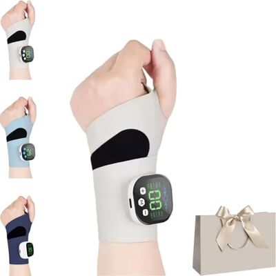 WEIWOGU Rechargeable Adjustable Electric Wrist Massager, Portable Cordless Hand Pad with 8 Modes, 30 Intensity Levelsm, Wearable Hand Pad, Wrist Brace & Wrap for Pain Relief (White) WEIWOGU Rechargeable Adjustable Electric Wrist Massager, Portable Cordless Hand Pad with 8 Modes, 30 Intensity Levelsm, Wearable Hand Pad, Wrist Brace & Wrap for Pain Relief (White)