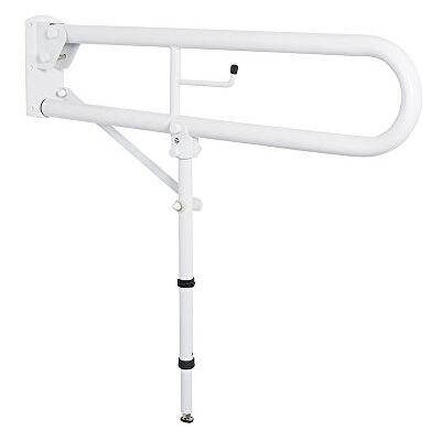 NRS Healthcare Lift and Lock Folding Support Rail with Leg N85511 for Bathroom Safety NRS Healthcare Lift and Lock Folding Support Rail with Leg N85511 for Bathroom Safety