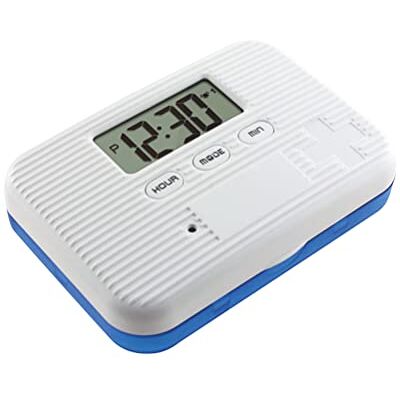 BSTCAR Mini Portable Electronic Pill Box, 6 Compartment Intelligent Sealed Alarm Pill Box, Electronic Pill Organiser Dispenser with Digital Screen Daily Pill Reminder, Five Independently Set Alarms BSTCAR Mini Portable Electronic Pill Box, 6 Compartment Intelligent Sealed Alarm Pill Box, Electronic Pill Organiser Dispenser with Digital Screen Daily Pill Reminder, Five Independently Set Alarms