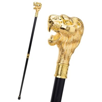 XFLHXY Gold Lion Head Cane Men Walking Stick, Lion Walking Stick For Men, Seniors Balance, Collapsible 3 Pc Travel Canes for Mobility, Stability, Knee Support Elderly Assistance Products XFLHXY Gold Lion Head Cane Men Walking Stick, Lion Walking Stick For Men, Seniors Balance, Collapsible 3 Pc Travel Canes for Mobility, Stability, Knee Support Elderly Assistance Products