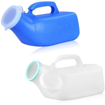 UESDU Urinal Bottles for Men, 2 Pack Urine Bottle Portable Thick Pee Bottle with Lid Urine Collection 1200ml for Travel Hospitals Emergency and Camping UESDU Urinal Bottles for Men, 2 Pack Urine Bottle Portable Thick Pee Bottle with Lid Urine Collection 1200ml for Travel Hospitals Emergency and Camping
