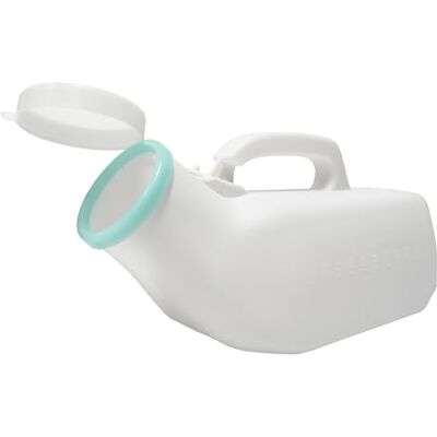 Gadgetking Male Urinal Bottle Handle Measuring Scale Mens Incontinence 1200ml Travel Bed Pan White Secure Cap Pee Measuring Scale, Easy Grip Handle, Medical Grade Pee Portable Reusable Urine Gadgetking Male Urinal Bottle Handle Measuring Scale Mens Incontinence 1200ml Travel Bed Pan White Secure Cap Pee Measuring Scale, Easy Grip Handle, Medical Grade Pee Portable Reusable Urine