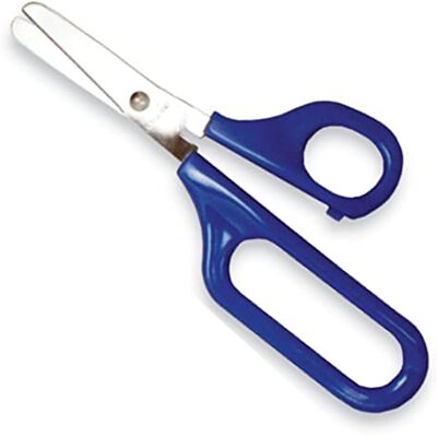 Easi-Grip PETA Long Loop Scissors Stainless Steel and Long Loop Handle Ergonomic Grip to Increase Stability Ideal for Anyone with Poor Hand Control, Weak Grip and Joint Problems 45mm Rounded Blade Easi-Grip PETA Long Loop Scissors Stainless Steel and Long Loop Handle Ergonomic Grip to Increase Stability Ideal for Anyone with Poor Hand Control, Weak Grip and Joint Problems 45mm Rounded Blade