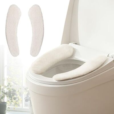 Iensen Plush Toilet Seat Cover Pads Washable Warm Cushion, Soft Bathroom Warmer Mat Universal Self Adhesive Design (White) Iensen Plush Toilet Seat Cover Pads Washable Warm Cushion, Soft Bathroom Warmer Mat Universal Self Adhesive Design (White)