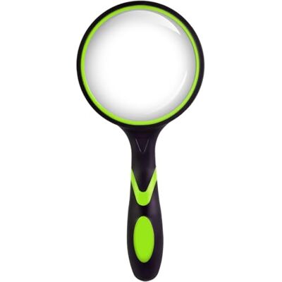 DOETYD Magnifying Glass 10X Green Handheld 75mm Magnifier with Non-Slip Handle Magnifying Len for Seniors Reading or Hobbies DOETYD Magnifying Glass 10X Green Handheld 75mm Magnifier with Non-Slip Handle Magnifying Len for Seniors Reading or Hobbies