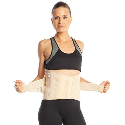 ArmoLine Medical Lower Back Brace Lumbar Support Belt 26 cm Height Adjustable Double Compression for Lower Back Pain Rehabilitation Arthritis Muscle Spasm for Men and Women (XL, Beige) ArmoLine Medical Lower Back Brace Lumbar Support Belt 26 cm Height Adjustable Double Compression for Lower Back Pain Rehabilitation Arthritis Muscle Spasm for Men and Women (XL, Beige)