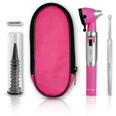 MJW Pink Otoscope Set Pocket Fit Ear Observation LED Tool for Home Ear Care MJW Pink Otoscope Set Pocket Fit Ear Observation LED Tool for Home Ear Care