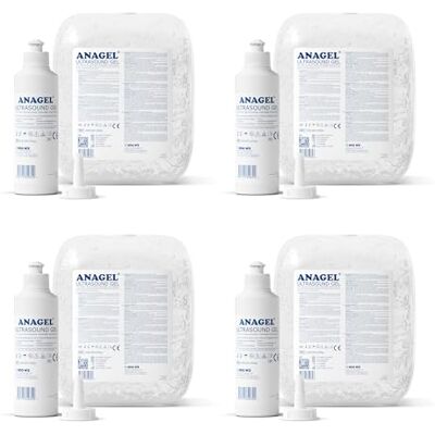 ANAGEL Ultrasound Gel Bottle 5L With Spare 250ml Bottle (4 Pack) ANAGEL Ultrasound Gel Bottle 5L With Spare 250ml Bottle (4 Pack)