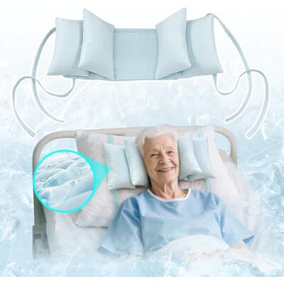 NEPPT Head Stabilizing Pillow Neck Stabilizer Wedge for Sleeping Upright After Cervical Fusion Surgery Cradle Medical Positioning Bedridden Patient Posture Corrector(Cooling Fabric) (Blue) NEPPT Head Stabilizing Pillow Neck Stabilizer Wedge for Sleeping Upright After Cervical Fusion Surgery Cradle Medical Positioning Bedridden Patient Posture Corrector(Cooling Fabric) (Blue)