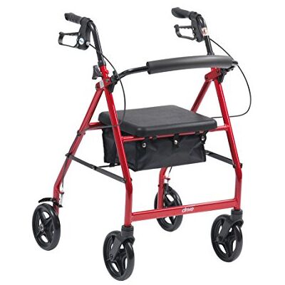 DRIVE DEVILBISS HEALTHCARE Drive DeVilbiss Lightweight Aluminium Rollator with Seat and Backrest – Four Wheel (Spirit Red) DRIVE DEVILBISS HEALTHCARE Drive DeVilbiss Lightweight Aluminium Rollator with Seat and Backrest – Four Wheel (Spirit Red)