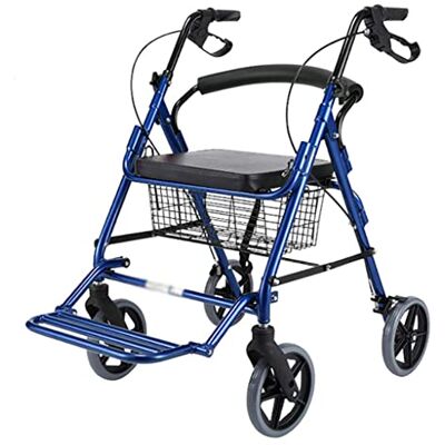 GLJTUO Standard Walker Foldable Walker Lightweight Adjustable Height Walker with seat Four-Wheel Rehabilitation Walker with seat Double the Comfort GLJTUO Standard Walker Foldable Walker Lightweight Adjustable Height Walker with seat Four-Wheel Rehabilitation Walker with seat Double the Comfort