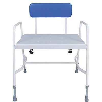 NRS Healthcare Bariatric/Heavy Duty Shower Chair Stool with Detachable Back, Extra Wide NRS Healthcare Bariatric/Heavy Duty Shower Chair Stool with Detachable Back, Extra Wide