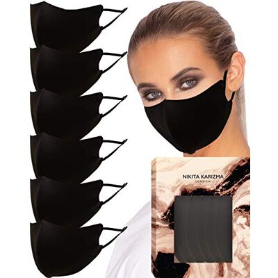 KARIZMA Face Wardrobe in Black Fabric Face Masks 6 Pieces Black Everyday Monday to Sunday KARIZMA Face Wardrobe in Black Fabric Face Masks 6 Pieces Black Everyday Monday to Sunday