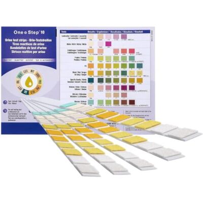 One Step 30 x Urine Test Strips 10 Parameter Urinalysis Testing Kits Fast urine dipstick test strips for detecting nitrites, leukocytes and blood with results in 60 seconds for home use. One Step 30 x Urine Test Strips 10 Parameter Urinalysis Testing Kits Fast urine dipstick test strips for detecting nitrites, leukocytes and blood with results in 60 seconds for home use.