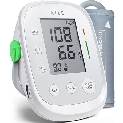 AILE Blood Pressure Monitors, Blood Pressure Machine Upper Arm Large Cuff(8.7"-16.5"), High Automatic BP Monitor Blood Pressure for Home Use, Manual Arm BP Machine, 2 * 99 Memory (White) AILE Blood Pressure Monitors, Blood Pressure Machine Upper Arm Large Cuff(8.7"-16.5"), High Automatic BP Monitor Blood Pressure for Home Use, Manual Arm BP Machine, 2 * 99 Memory (White)
