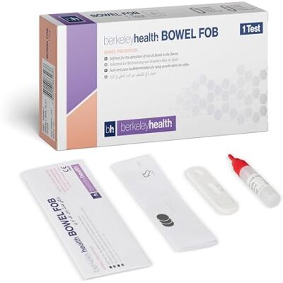 Berkeley Health Bowel FOB Test Kit, Home Screening (1 Test) Detects occult blood in stool, Results in minutes, Discreet home use, Discuss a positive with your doctor, Swiss Made Berkeley Health Bowel FOB Test Kit, Home Screening (1 Test) Detects occult blood in stool, Results in minutes, Discreet home use, Discuss a positive with your doctor, Swiss Made