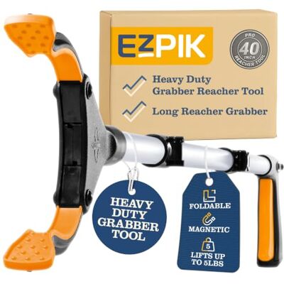 EZPIK 101cm/40in Litter Pickers Grabber Stick, Helping Hand Grabbers Dressing Aid Stick for Disabled, Adults, and Elderly, Heavy Duty Long Handled Pick Up Stick Grabber (Silver) EZPIK 101cm/40in Litter Pickers Grabber Stick, Helping Hand Grabbers Dressing Aid Stick for Disabled, Adults, and Elderly, Heavy Duty Long Handled Pick Up Stick Grabber (Silver)