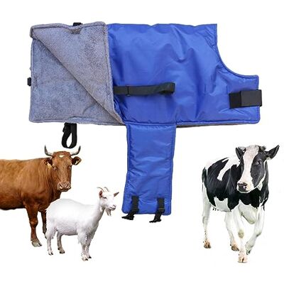 Stronrive Calf Coat Waterproof Livestock Protector Blanket Soft Oxford Windproof Calf Warmer Jacket, Thickened Blue Calf Saver Warming Coat For Belly Protection Stronrive Calf Coat Waterproof Livestock Protector Blanket Soft Oxford Windproof Calf Warmer Jacket, Thickened Blue Calf Saver Warming Coat For Belly Protection