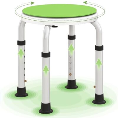 HOMCOM 360 Degree Swivel Shower Stool - Disabled Green HOMCOM 360 Degree Swivel Shower Stool - Disabled Green