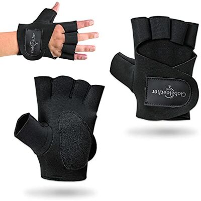 Globaleather Easy Fit Wheelchair Gloves Black (X Large) Hardwearing, Padded Breathable Neoprene, Rubberised Palm for Great Grip, Comfort & Durability Globaleather Easy Fit Wheelchair Gloves Black (X Large) Hardwearing, Padded Breathable Neoprene, Rubberised Palm for Great Grip, Comfort & Durability