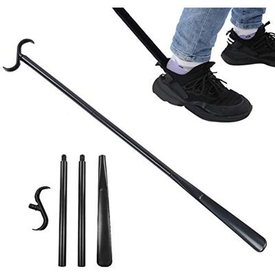 Brrnoo Long Handled Shoe Horn, Detachable Long Dressing Stick Portable Shoes Socks Dressing Aids with Shoe Horn, Large Dressing Aid, Sock Remover for Seniors, Elderly, Disabled Longhandled Tool Brrnoo Long Handled Shoe Horn, Detachable Long Dressing Stick Portable Shoes Socks Dressing Aids with Shoe Horn, Large Dressing Aid, Sock Remover for Seniors, Elderly, Disabled Longhandled Tool