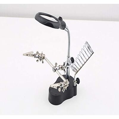 QZDCFC 3.5X 12X 3rd Helping Clip LED Lighting Handheld Reading Magnifying Soldering Iron Stand Glass Len Magnifier Table Light charitable QZDCFC 3.5X 12X 3rd Helping Clip LED Lighting Handheld Reading Magnifying Soldering Iron Stand Glass Len Magnifier Table Light charitable