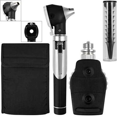 Styvechale Mini Portable ENT Diagnostic Fiber Optic Otoscope Pocket Kit with Built in 2.5V Halogen Light Removable Magnifying Lens with 2.5 Fold Magnification Auriscope Earscope Diagnostic Examination Set Styvechale Mini Portable ENT Diagnostic Fiber Optic Otoscope Pocket Kit with Built in 2.5V Halogen Light Removable Magnifying Lens with 2.5 Fold Magnification Auriscope Earscope Diagnostic Examination Set