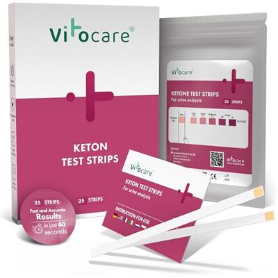 vitocare 25x or 125x ketosis Test Strips with Manual, Keto, Urine Test Strips Support Weight Loss with Low-carb Diets, ketogenic Diets, Ketones, Ketone Test Strips (25) vitocare 25x or 125x ketosis Test Strips with Manual, Keto, Urine Test Strips Support Weight Loss with Low-carb Diets, ketogenic Diets, Ketones, Ketone Test Strips (25)