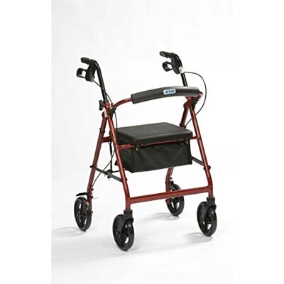 Drive Medical Lightweight Aluminium Folding Rollator Shopping Trolley Red Colour Drive Medical Lightweight Aluminium Folding Rollator Shopping Trolley Red Colour