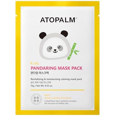 ATOPALM Kids Panda Face Mask for Sensitive Skin, Moisturizing and Soothing Sheet Mask, Pack of 5 ATOPALM Kids Panda Face Mask for Sensitive Skin, Moisturizing and Soothing Sheet Mask, Pack of 5