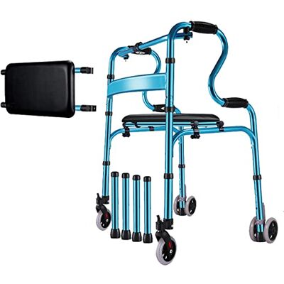 SBCGFY Walker for Seniors Rollator Geriatric Elderly Walker Foldable with 4 Wheels, Rolling Rollators Adjustable Height Mobility Aid Walking Frame,D,Grey Star of Light,Blue-C SBCGFY Walker for Seniors Rollator Geriatric Elderly Walker Foldable with 4 Wheels, Rolling Rollators Adjustable Height Mobility Aid Walking Frame,D,Grey Star of Light,Blue-C