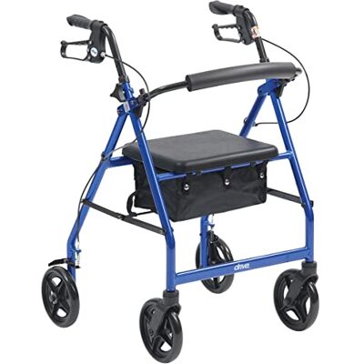 DRIVE DEVILBISS HEALTHCARE Drive Devilbiss R8 Blue Aluminium Rollator with Padded Seat and Vinyl Underseat Bag DRIVE DEVILBISS HEALTHCARE Drive Devilbiss R8 Blue Aluminium Rollator with Padded Seat and Vinyl Underseat Bag