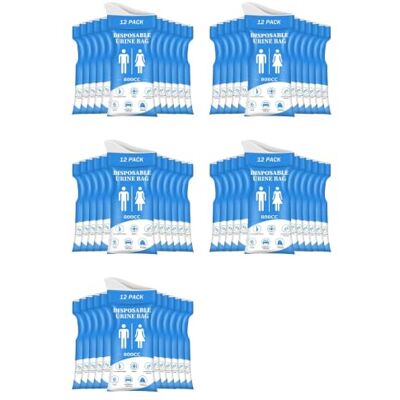 Teuypty Disposable Urine Bag, 60 PCS Pee Bags for Travel for Women/Men, 800ML Emergency Portable Urinal Bag and Vomit Bags Teuypty Disposable Urine Bag, 60 PCS Pee Bags for Travel for Women/Men, 800ML Emergency Portable Urinal Bag and Vomit Bags