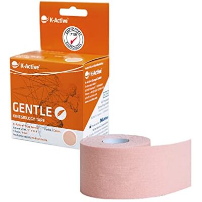 Active Kinesiology Tape GENTLE with Stratagel® Adhesive Technology for Sensitive Skin, 50 mm x 5 m, 1 Roll Active Kinesiology Tape GENTLE with Stratagel® Adhesive Technology for Sensitive Skin, 50 mm x 5 m, 1 Roll