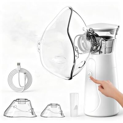 LZHIOs Ultrasonic Portable Nebuliser Machine for Adults & Kids, USB-C Rechargeable Quiet Nebuliser Under 30dB, Lightweight Handheld Nebuliser for Home, Travel & Daily Family Use LZHIOs Ultrasonic Portable Nebuliser Machine for Adults & Kids, USB-C Rechargeable Quiet Nebuliser Under 30dB, Lightweight Handheld Nebuliser for Home, Travel & Daily Family Use