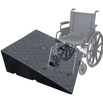 ZJIEX Threshold Wheelchair Ramp, Rubber, Black, 7.5" / 19cm Rise High ZJIEX Threshold Wheelchair Ramp, Rubber, Black, 7.5" / 19cm Rise High