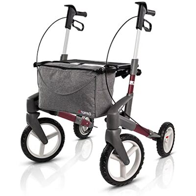 Topro Off-Road 4 Wheel Walker Olympos ATR Rollator Wine Red Topro Off-Road 4 Wheel Walker Olympos ATR Rollator Wine Red
