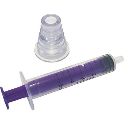Qualicare 50 X 5 ml Oral Enternal Medicine Baby Elderly Dosage Non-Sterile Latex Free Disposable Purple Syringes With Bottle Adapter Qualicare 50 X 5 ml Oral Enternal Medicine Baby Elderly Dosage Non-Sterile Latex Free Disposable Purple Syringes With Bottle Adapter