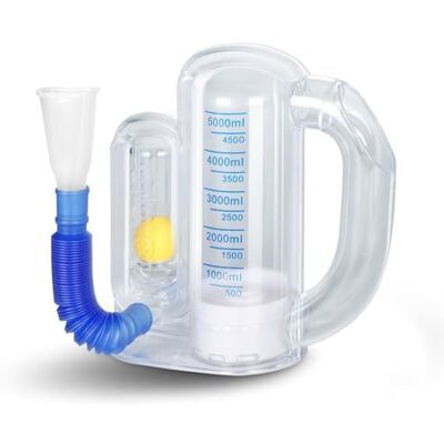 Oxgeda Incentive Spirometer, Breathing Exercise Device for Lungs, 5000ml Capacity for Deep Inhalation, Durable Medical-Grade PC Material Airflow Indicator for Steady Inhalation Practice Oxgeda Incentive Spirometer, Breathing Exercise Device for Lungs, 5000ml Capacity for Deep Inhalation, Durable Medical-Grade PC Material Airflow Indicator for Steady Inhalation Practice