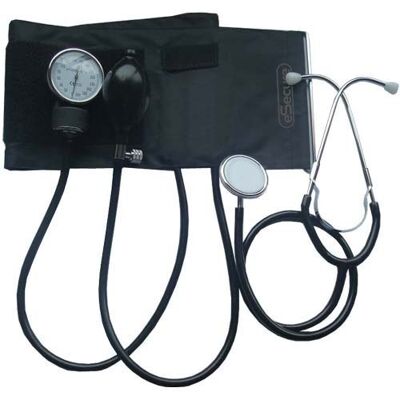 Valuemed Aneroid Sphygmomanometer Blood Pressure Monitor Meter Kit & Black Double Head Stethoscope Valuemed Aneroid Sphygmomanometer Blood Pressure Monitor Meter Kit & Black Double Head Stethoscope