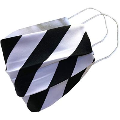 Great British Tie Club Black & White Striped Football Face Mask Great British Tie Club Black & White Striped Football Face Mask