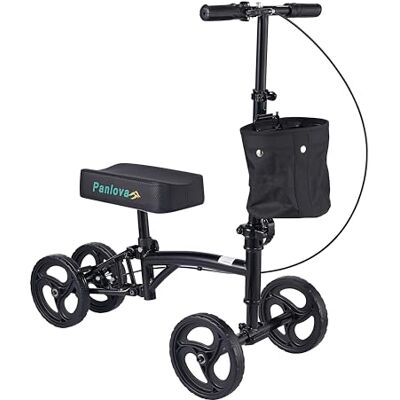 ECOSMO Panlova Mobility Knee Walker Scooter Steerable Scooter for Broken Leg, Foot, Ankle Injuries Knee Cycle Leg Walker for Adults Orthopaedic Seat Pad for Adult and Elderly (Black) ECOSMO Panlova Mobility Knee Walker Scooter Steerable Scooter for Broken Leg, Foot, Ankle Injuries Knee Cycle Leg Walker for Adults Orthopaedic Seat Pad for Adult and Elderly (Black)