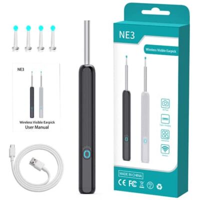 Sopaeduon Dia 3.9mm WiFi HD 1080P Ear Cleaner Otoscope Endoscope Ear Spoon Ear Wax Cleaner USB Load Otoscope,Wi -Fi Visible Wax Elimination Spoon (Black +Standard Version) Sopaeduon Dia 3.9mm WiFi HD 1080P Ear Cleaner Otoscope Endoscope Ear Spoon Ear Wax Cleaner USB Load Otoscope,Wi -Fi Visible Wax Elimination Spoon (Black +Standard Version)