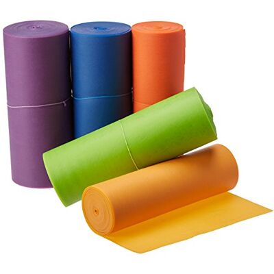 Cando Val-u-Band Resistance band LATEX-free SET / training band / gymnastics band SET of 5, 5.5 m each (very very light strong) alternative to dumbbells Cando Val-u-Band Resistance band LATEX-free SET / training band / gymnastics band SET of 5, 5.5 m each (very very light strong) alternative to dumbbells