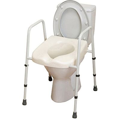 NRS M92740 Healthcare Mowbray Lite Toilet Seat and Frame, '510' Version (Extra Width Between arms) -pre-Assembled NRS M92740 Healthcare Mowbray Lite Toilet Seat and Frame, '510' Version (Extra Width Between arms) -pre-Assembled