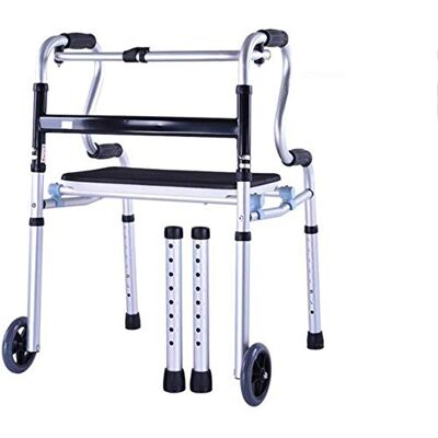 IUokLU Adjustable Height Lightweight 4 Wheels Walking aid Walker Walking Frame Folding Lightweight Aluminum with Seat IUokLU Adjustable Height Lightweight 4 Wheels Walking aid Walker Walking Frame Folding Lightweight Aluminum with Seat