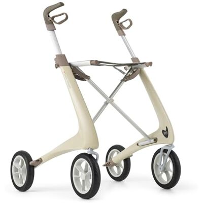 byACRE Carbon Ultralight Rollator Walker, 4.8 kg, Oyster White, Regular World's Lightest Carbon Rollator Walker with Seat for Seniors, Foldable Mobility Aid, Indoor and Outdoor Use byACRE Carbon Ultralight Rollator Walker, 4.8 kg, Oyster White, Regular World's Lightest Carbon Rollator Walker with Seat for Seniors, Foldable Mobility Aid, Indoor and Outdoor Use