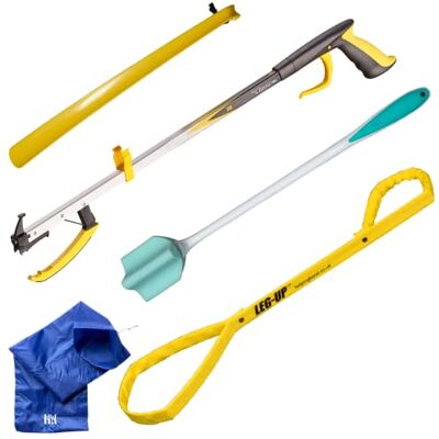 HIPKIT Helping Hand Company 5 Piece Hip Replacement Recovery Kit, Surgery Recovery Set – Reacher Grabber, Leg Lifter, Long Handled Shoe Horn, Toe and Foot Scrubber Sponge, Carry Bag HIPKIT Helping Hand Company 5 Piece Hip Replacement Recovery Kit, Surgery Recovery Set – Reacher Grabber, Leg Lifter, Long Handled Shoe Horn, Toe and Foot Scrubber Sponge, Carry Bag
