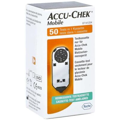 Accu-Chek 4026324 Mobile Test Cassette, 50 Test, 100g Accu-Chek 4026324 Mobile Test Cassette, 50 Test, 100g